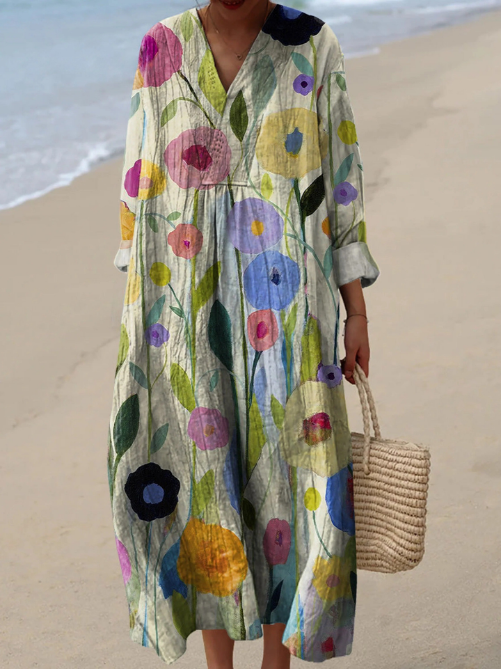 Elara | Luchtige zomerjurk met lange mouwen