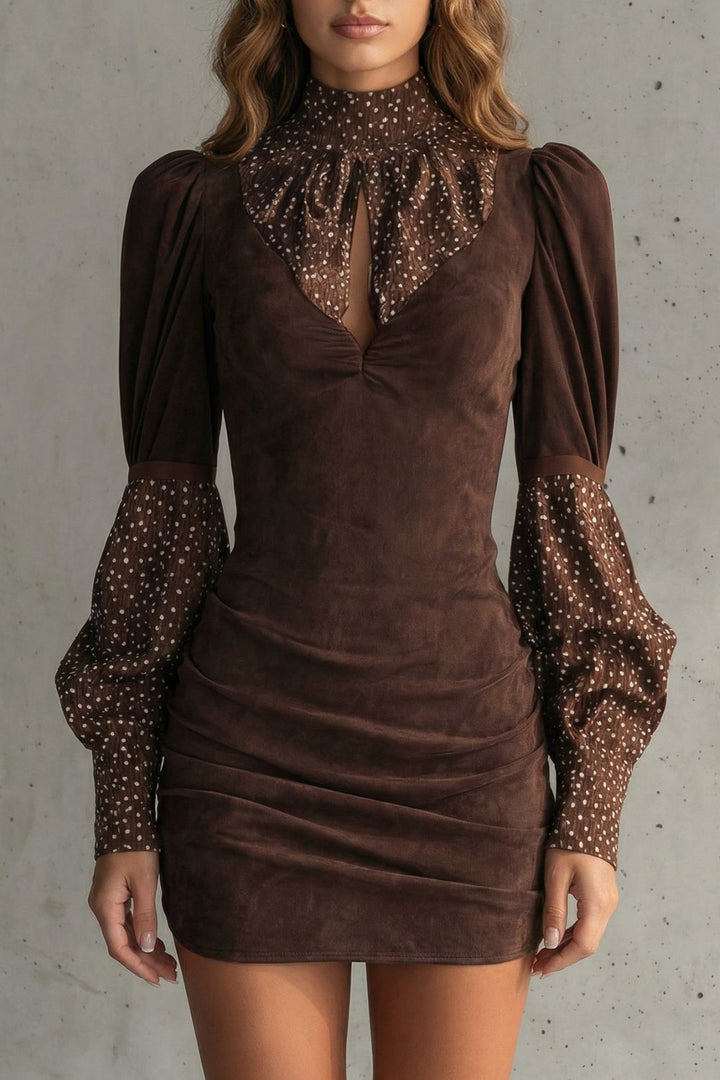 Serelinne – Retro Puff Sleeve Mini Dress