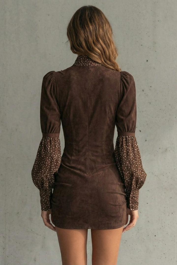 Serelinne – Retro Puff Sleeve Mini Dress