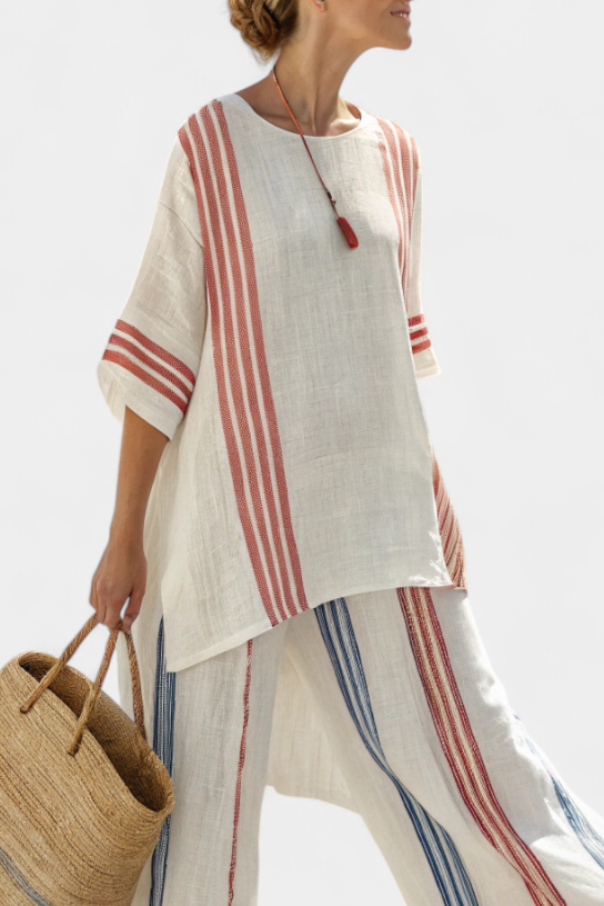 Solvane | Mediterrane streep linnen set